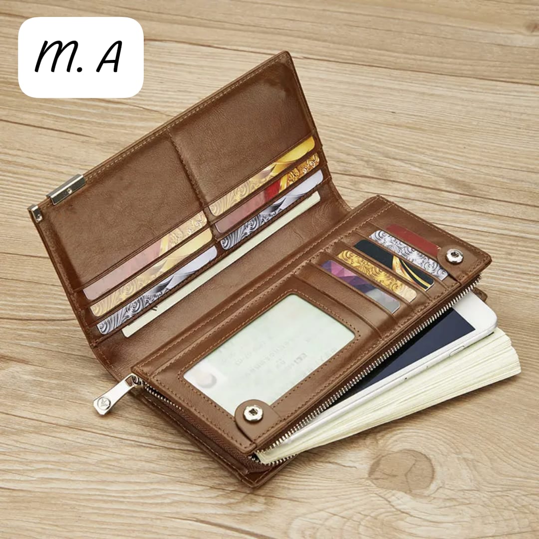Top zipper wallet and card holder